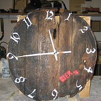 Uhr aus altem Bierfassdeckel  45cm
