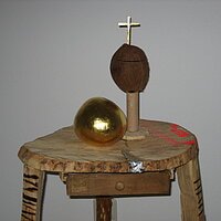 Kokosnuss vergoldet (Blattgold)