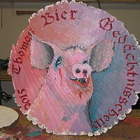 45 cm Durchmesser  Öl auf Holzscheibe