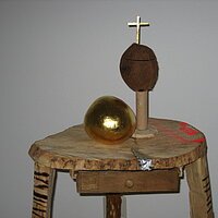 Kokosnuss vergoldet (Blattgold)