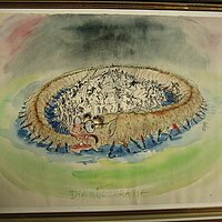 Die Bürokratie  1946   Aquarell 40x30