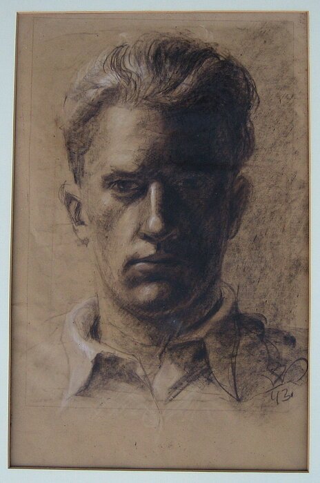 Selbstportrait  1943   Kohle