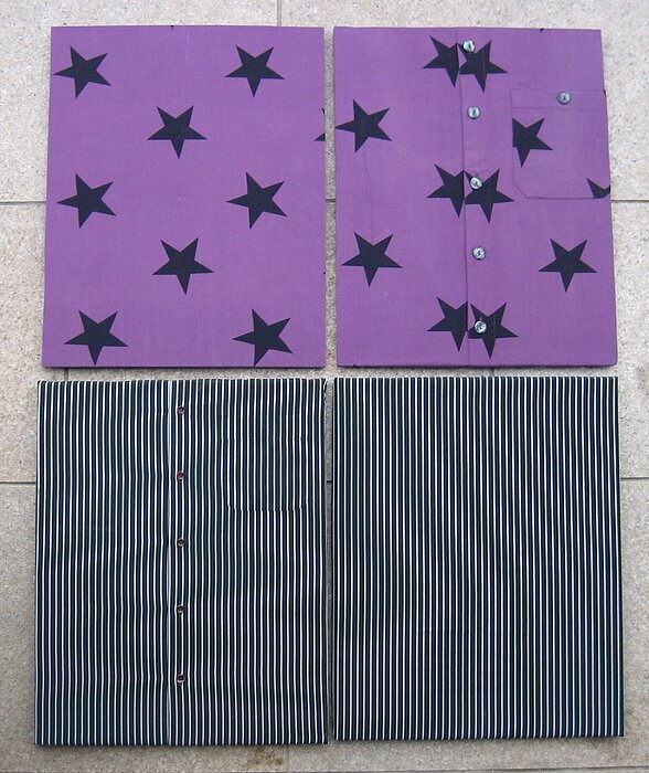 Hemden auf Holzplatte  2018