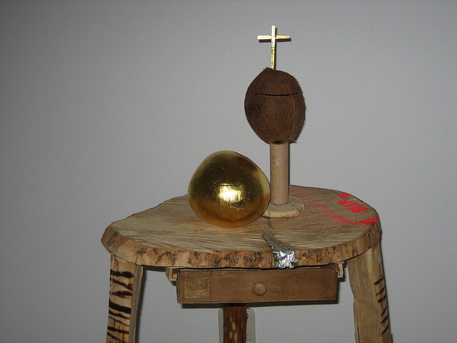 Kokosnuss vergoldet (Blattgold)