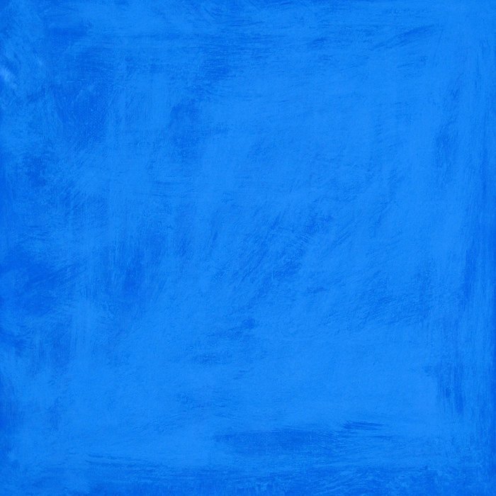 100 x 100 cm aus einer Serie von 1999

hier ein bestimmtes Ultramarin-Pigment und einem bestimmten Bindemittel damit das Blau leuchtender ist